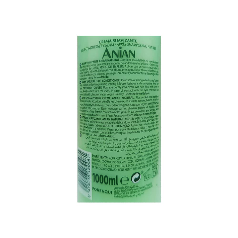 Crema suavizante Anian Natural (1000 ml) - Miniatura 4