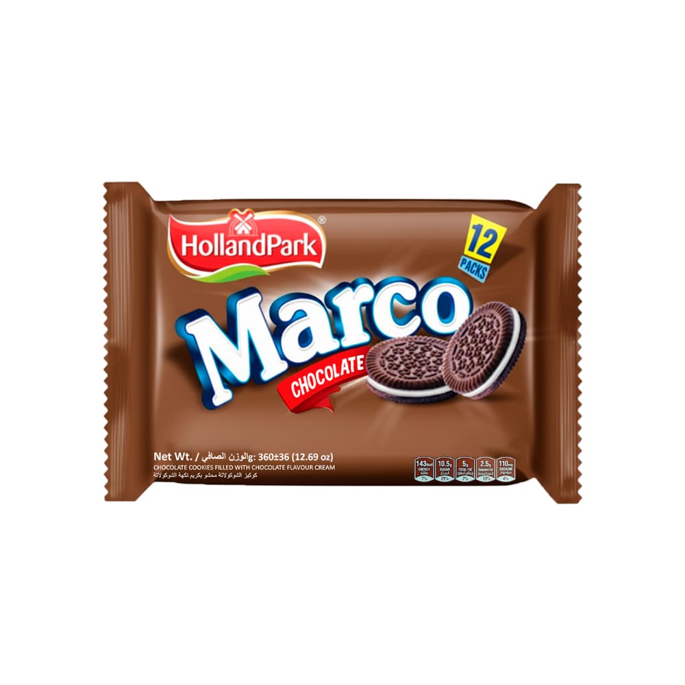 Galletas de chocolate rellenas sabor chocolate Marco HollandPark (360 g / 12.69 oz) - Miniatura 1