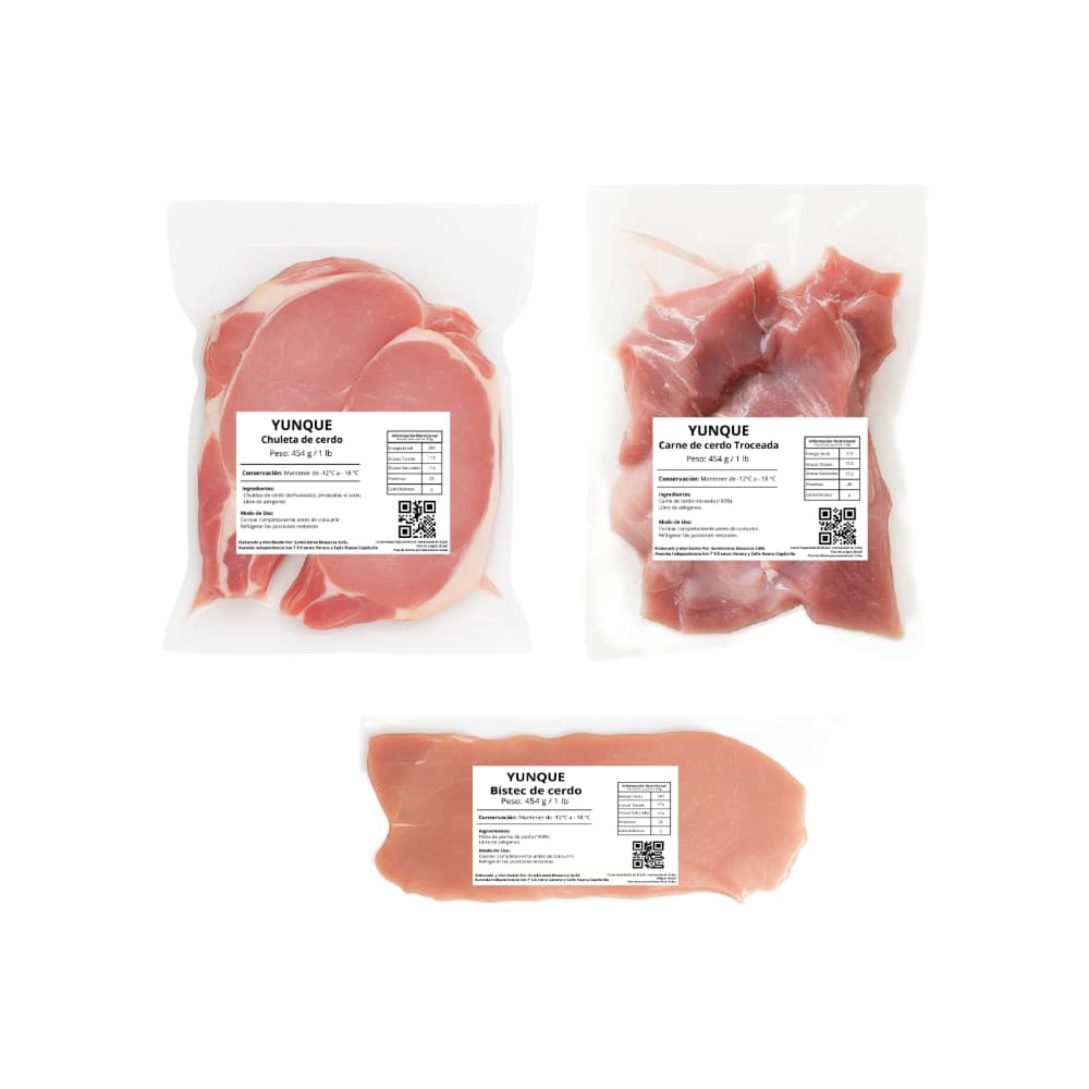 Combo de Bistec de cerdo + Carne de cerdo troceada + Chuletas de cerdo - Miniatura 1