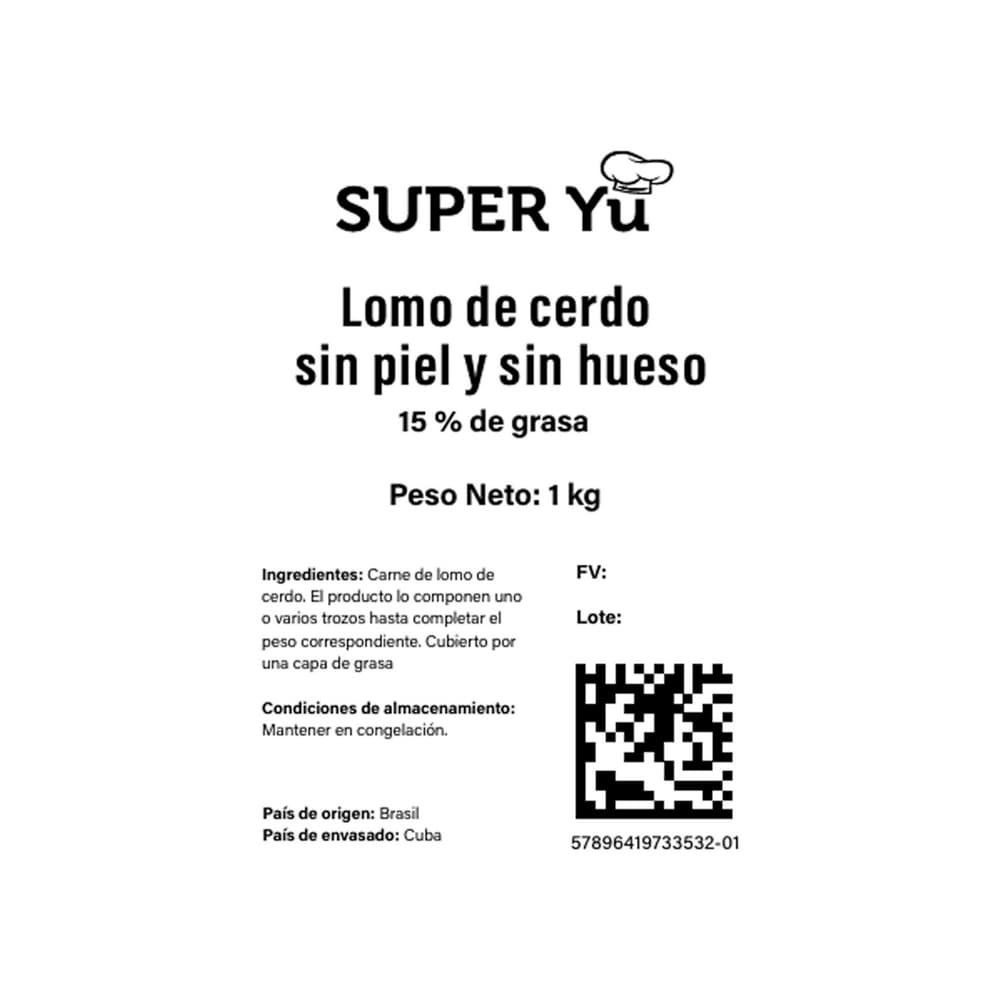Lomo de cerdo sin piel y sin hueso Super Yu (1 kg / 2.2 lb) - Miniatura 3