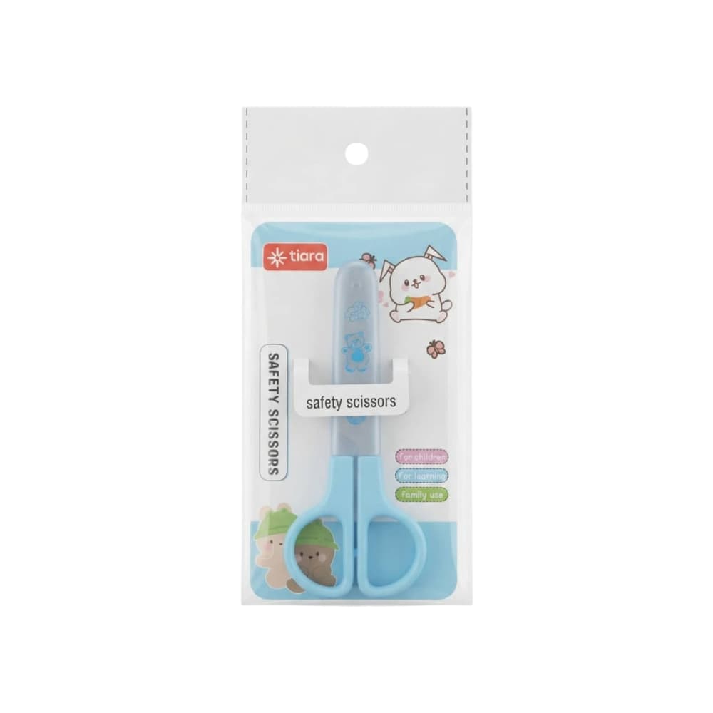 Tijera escolar infantil de color azul con protector de seguridad Tiara - Miniatura 2