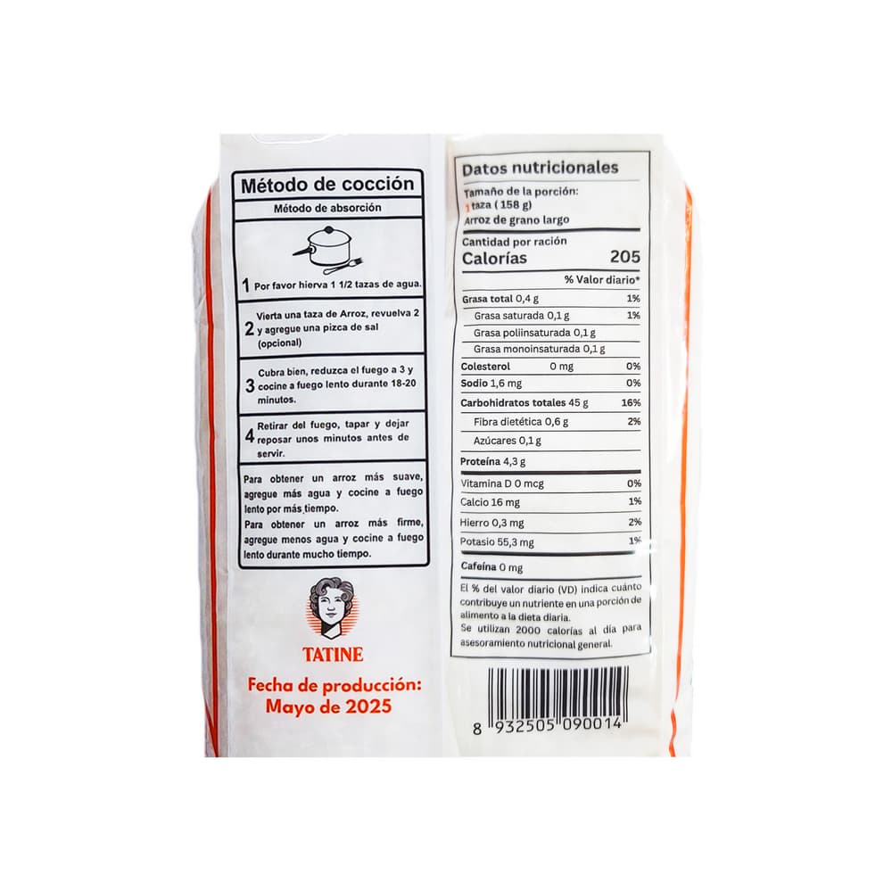 Arroz de grano largo Tatine (4 x 1 kg / 2.2 lb) - Miniatura 4
