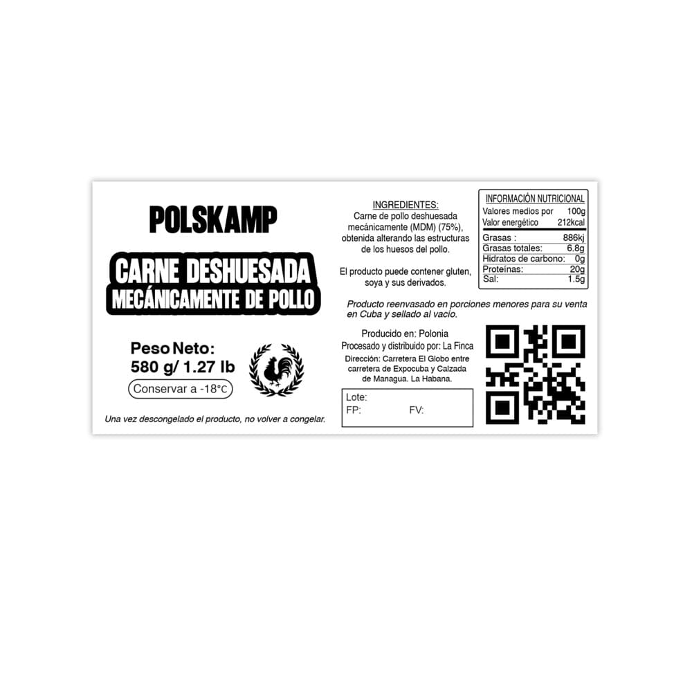 Carne deshuesada mecánicamente de pollo polskamp La Finca (500 g / 1.1 lb) - Miniatura 5