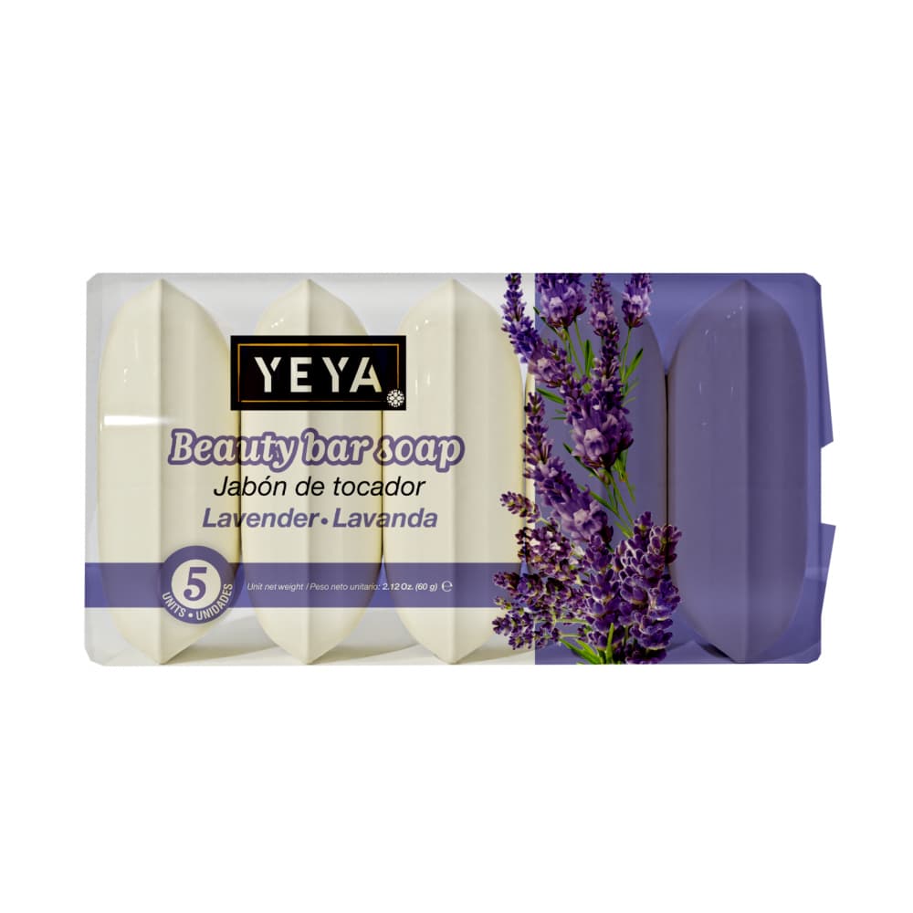 Jabón de tocador de lavanda Yeya (5 x 60 g / 2.12 oz) - Imagen 1