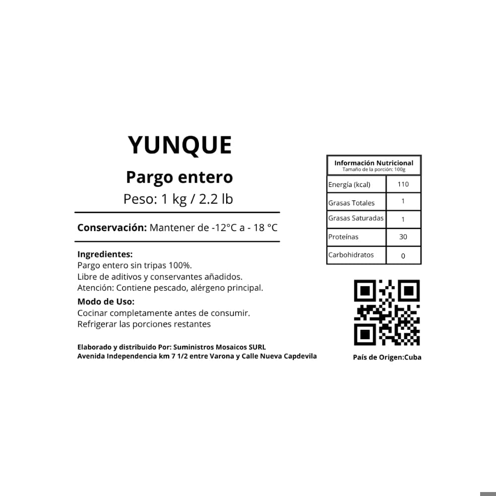 Pargo entero Yunque (1 kg / 2.2 lb) - Miniatura 2