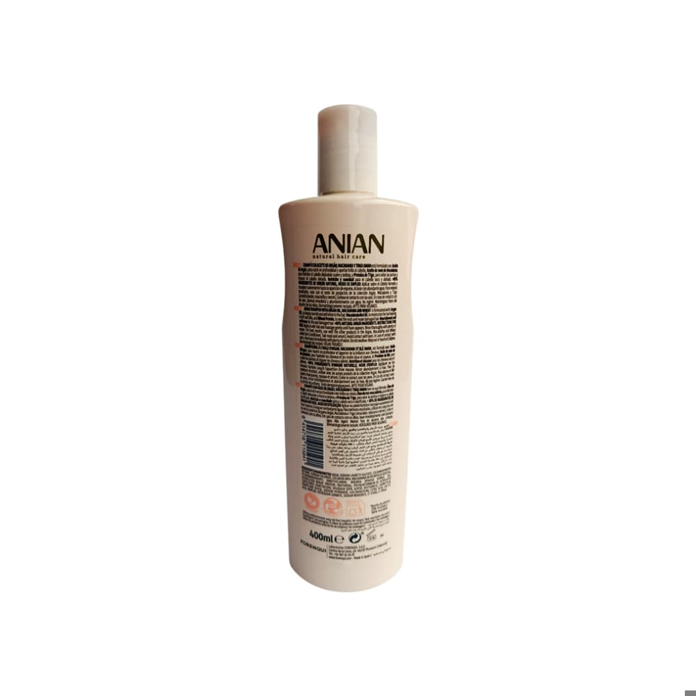 Champú con argán, macadamia y trigo Nnutrición y suavidad Anian (400 ml) - Miniatura 2