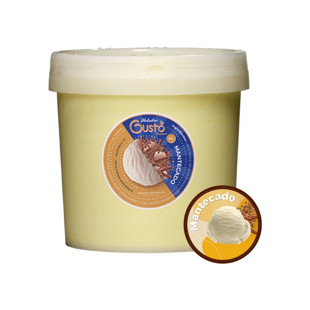 Helado Premium de mantecado Gustó (4 L) - Imagen 1