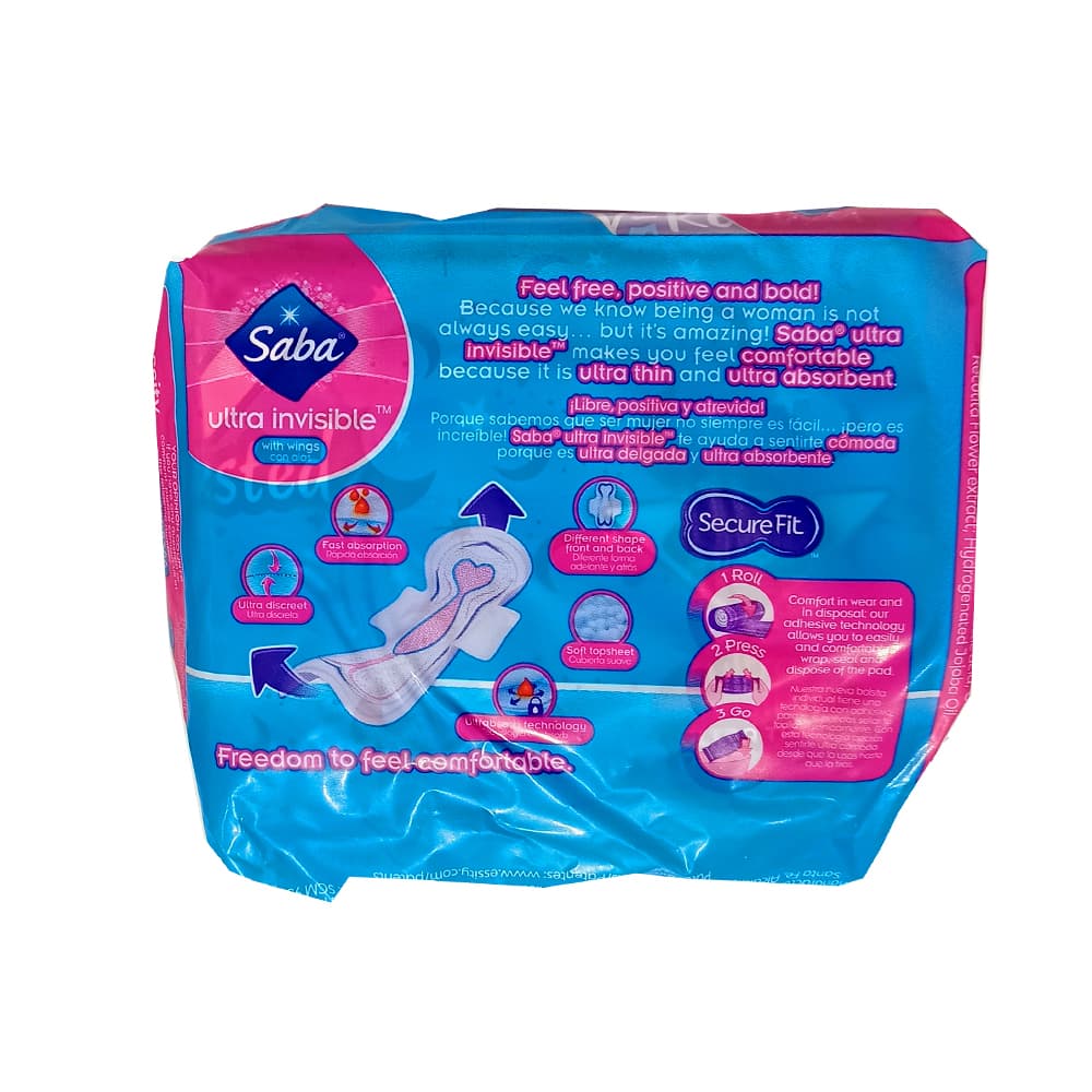 Almohadillas sanitarias flujo súper abundante Saba (6 U) - Miniatura 2