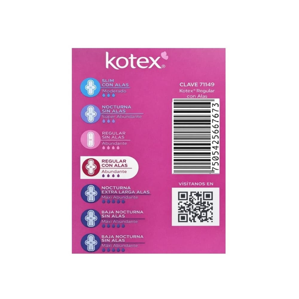 Almohadillas sanitarias -íntimas- Kotex (9 U) - Miniatura 4