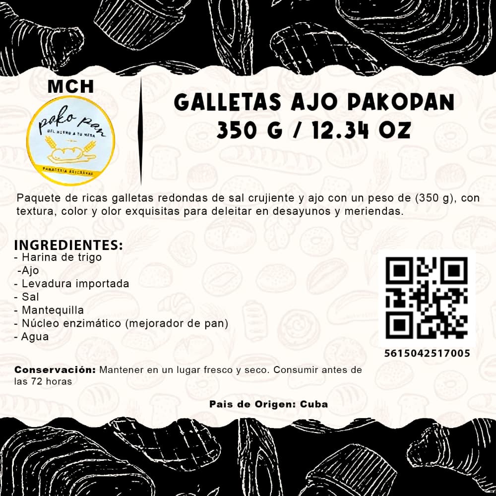 Galletas ajo PakoPan MCH Panadería (350 g / 12.34 oz) - Miniatura 2