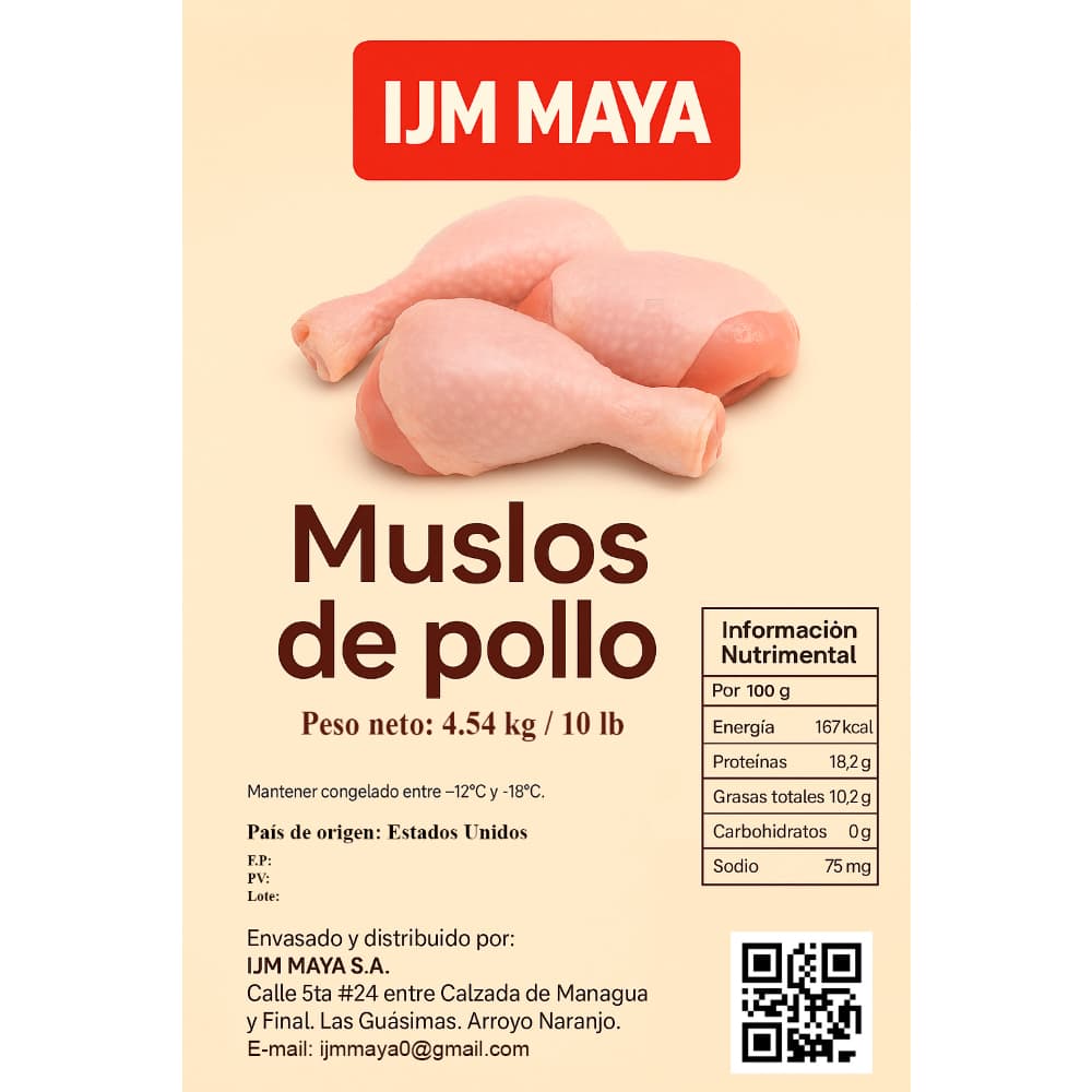 Muslos de pollo IJM Maya (4.54 kg / 10 lb) - Miniatura 3