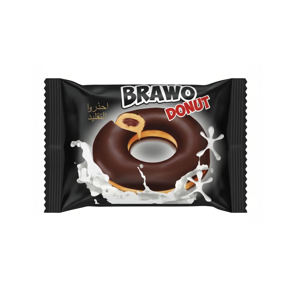 Dona rellena de chocolate con cobertura de chocolate con leche Brawo ANI (40 g / 1.41 oz) - Imagen 1