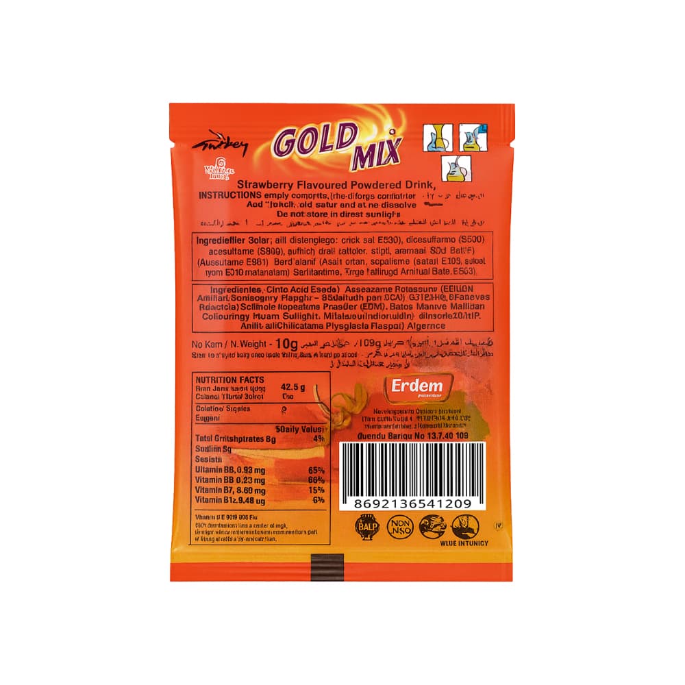 Refresco instantáneo sabor fresa Gold Mix Erdem (24 x 10 g) - Miniatura 3