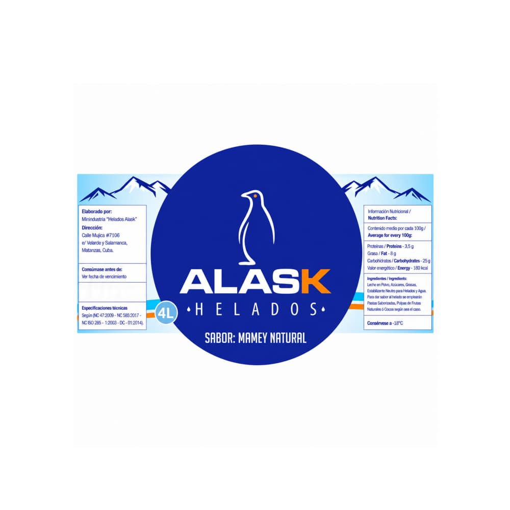 Helado de mamey natural Alask (4 L) - Miniatura 2