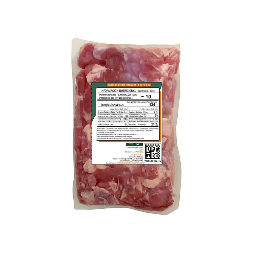 Carne de cerdo troceada ALLÁ (1 kg / 2.2 lb) - Miniatura 3
