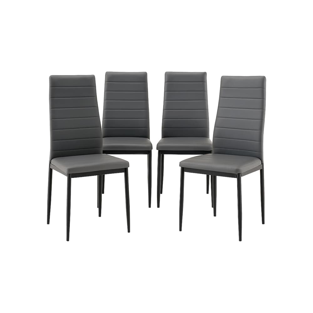 Conjunto de 4 sillas de comedor color gris oscuro Dowell - Imagen 1