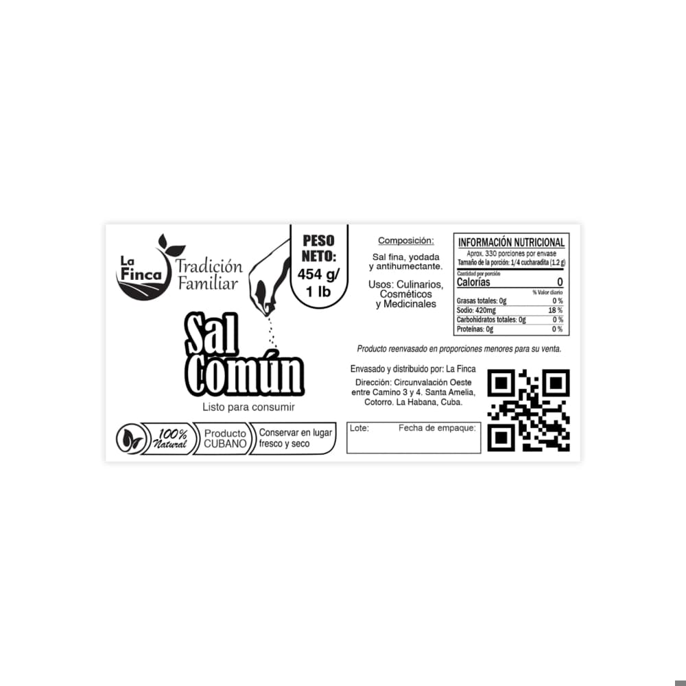 Sal común La Finca (454 g / 1 lb) - Miniatura 5