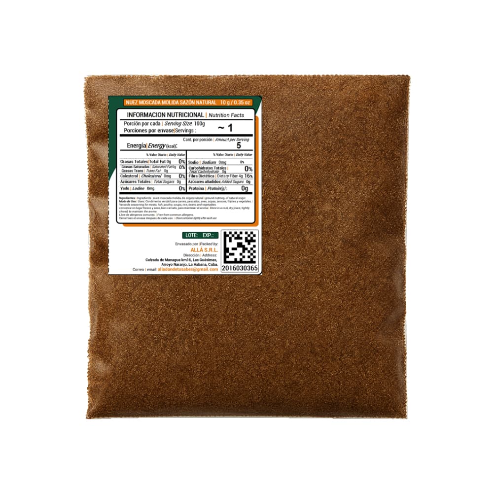 Nuez moscada molida sazón natural ALLÁ (10 g) - Miniatura 3