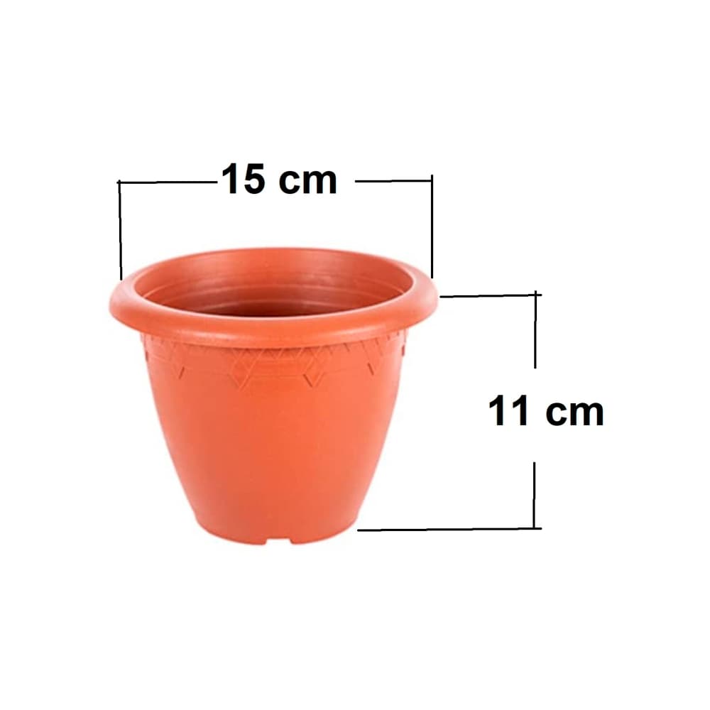 Maceta de plástico Elsa color terracota de 15 cm Casa y Menaje - Miniatura 2