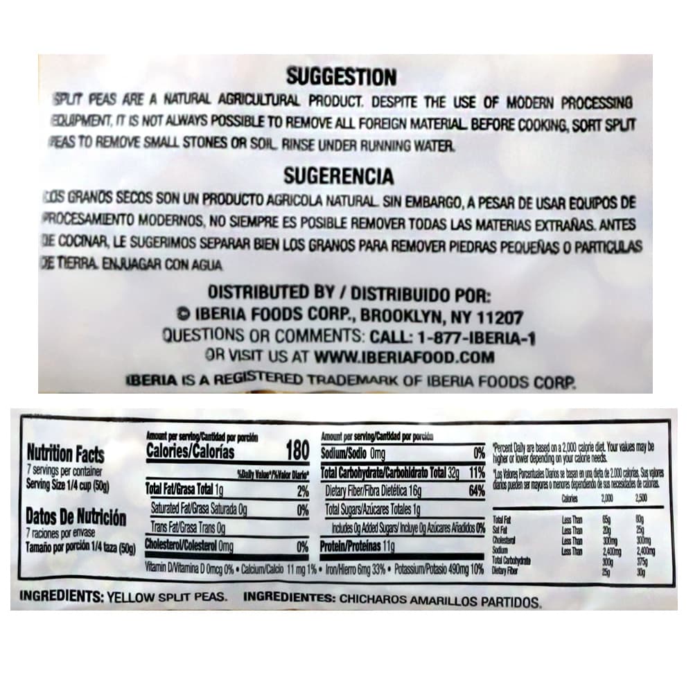 Chicharos amarillos partidos Iberia (340 g / 12 oz) - Miniatura 3