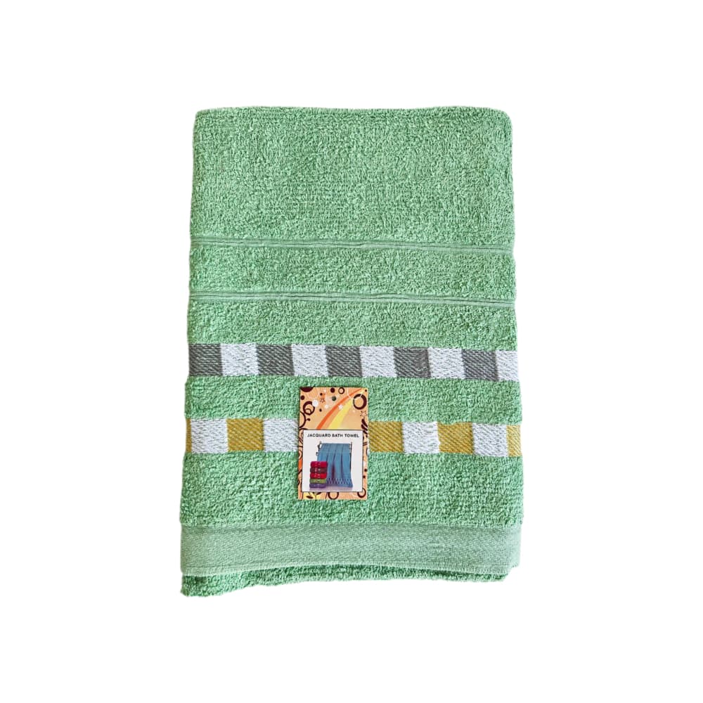 Toalla de baño grande color verde 70 cm x 140 cm Jacquard - Miniatura 1
