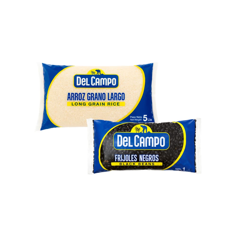 Arroz de grano largo Del Campo + Frijoles negros Del Campo - Imagen 1