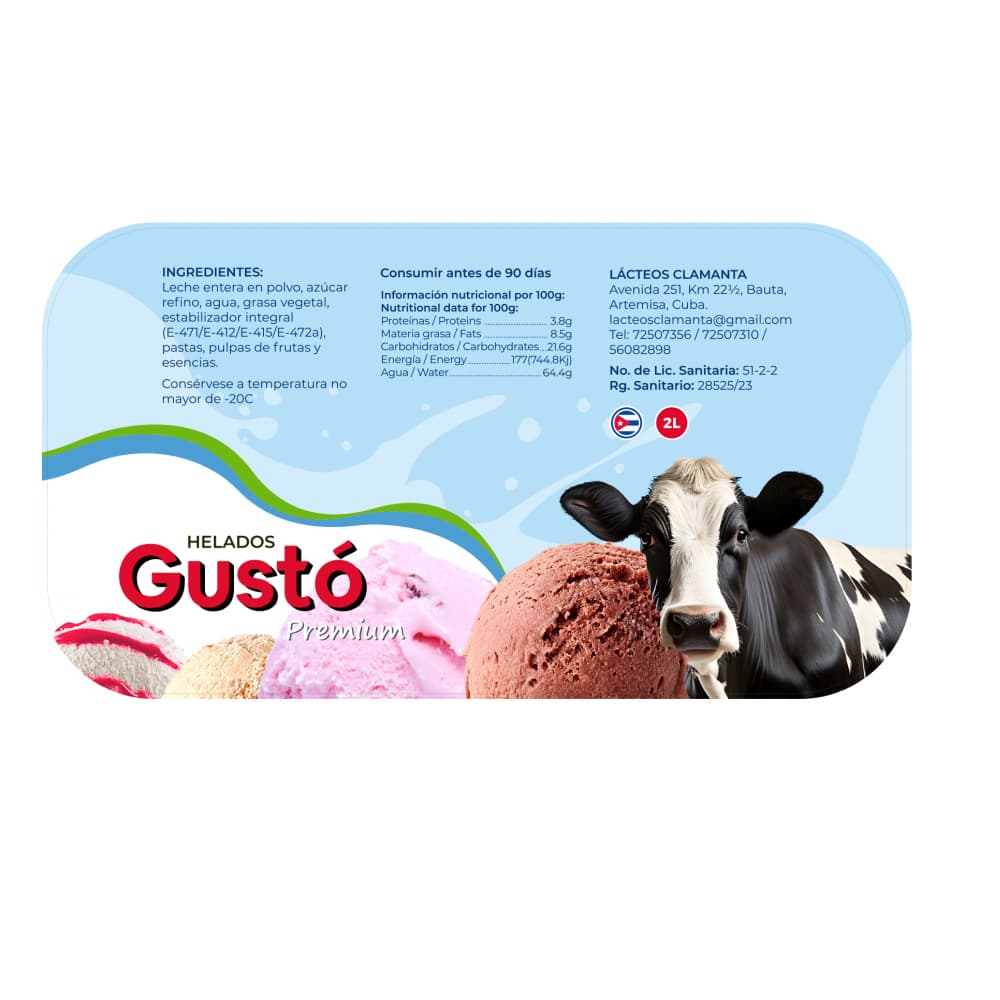 Helado Premium de coco Gustó (2 L) - Miniatura 3