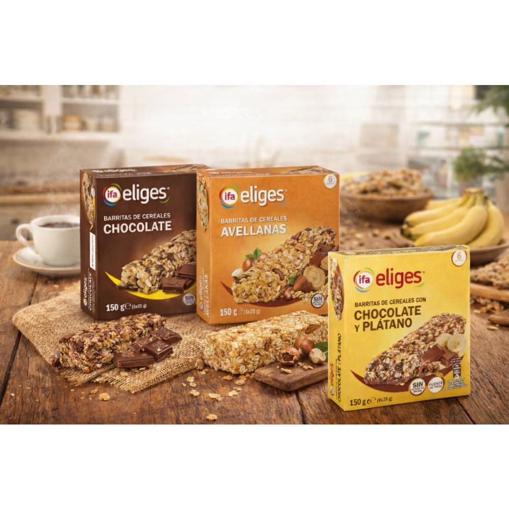 Barritas de cereales con chocolate + barritas de cereales con chocolate y plátano + barritas de cereales con avellanas - Miniatura 2