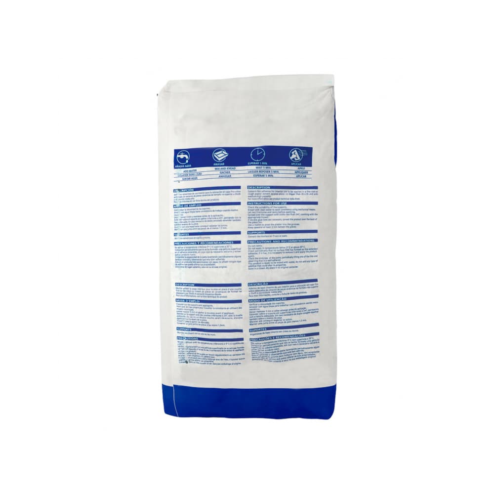 Cemento -Mortero- cola color blanco C1T Super Yu (25 kg / 55.11 lb) - Miniatura 2