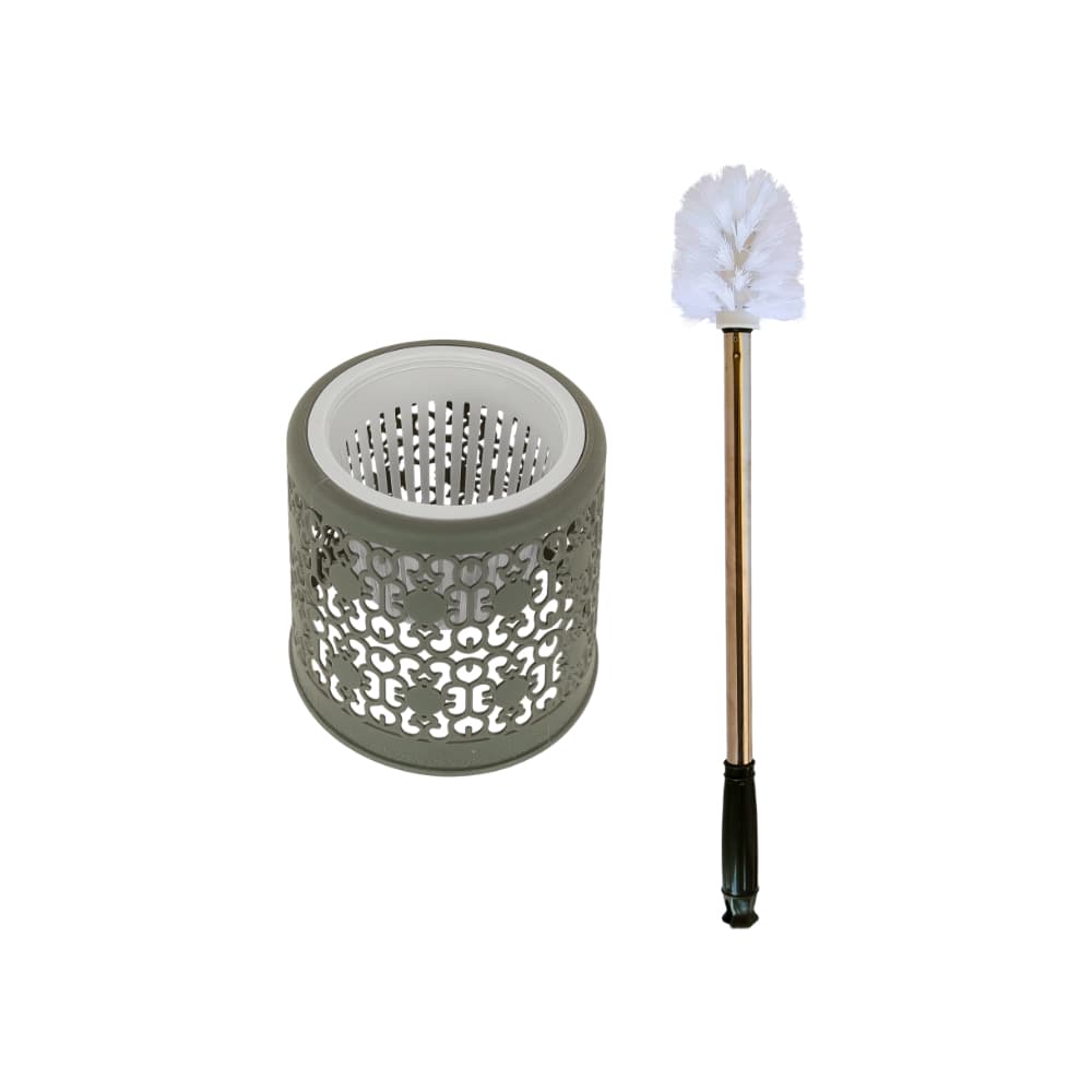 Escobilla de baño de plástico gris con mango y soporte Gutza (1 U) - Miniatura 2