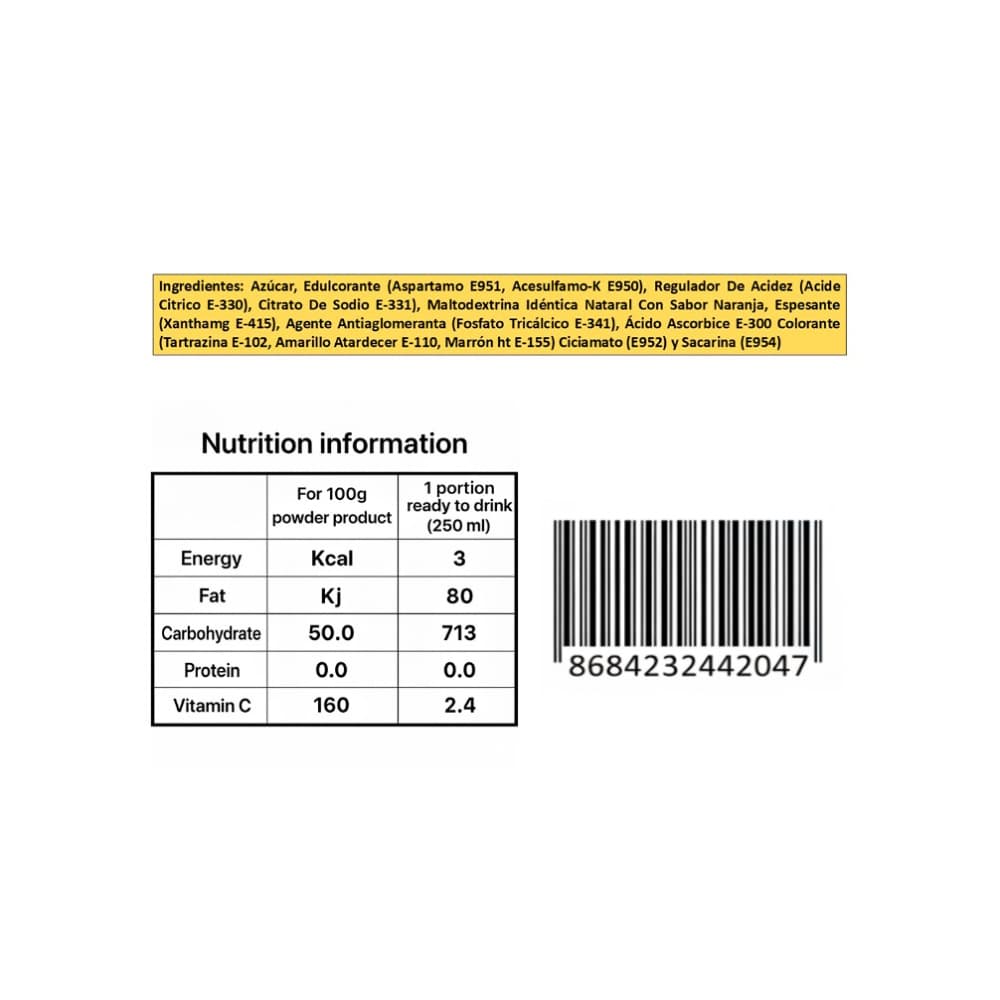 Refresco instantáneo sabor naranja Vivi Fresh Erdem (24 x 10 g) - Miniatura 3