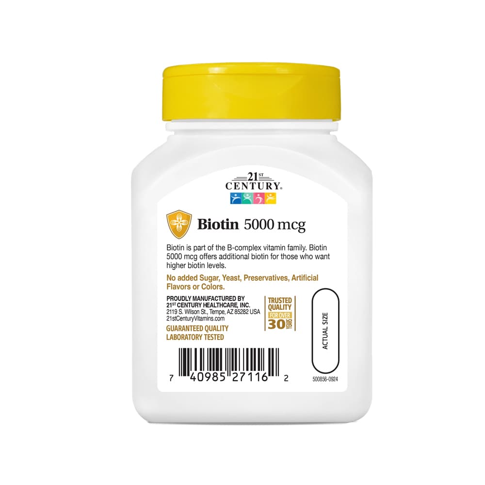 Biotina 5000 mcg 21st Century (110 cápsulas) - Miniatura 3