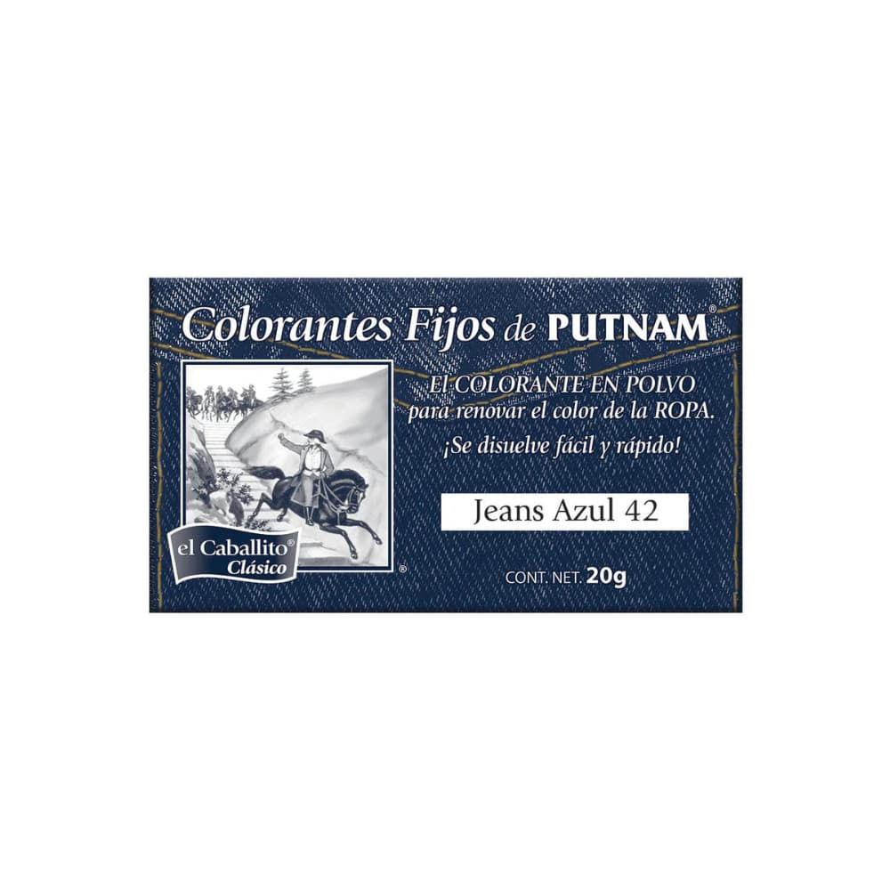 Colorante fijo para mezclilla jeans azul 42 el Caballito Clásico (20 g) - Imagen 1