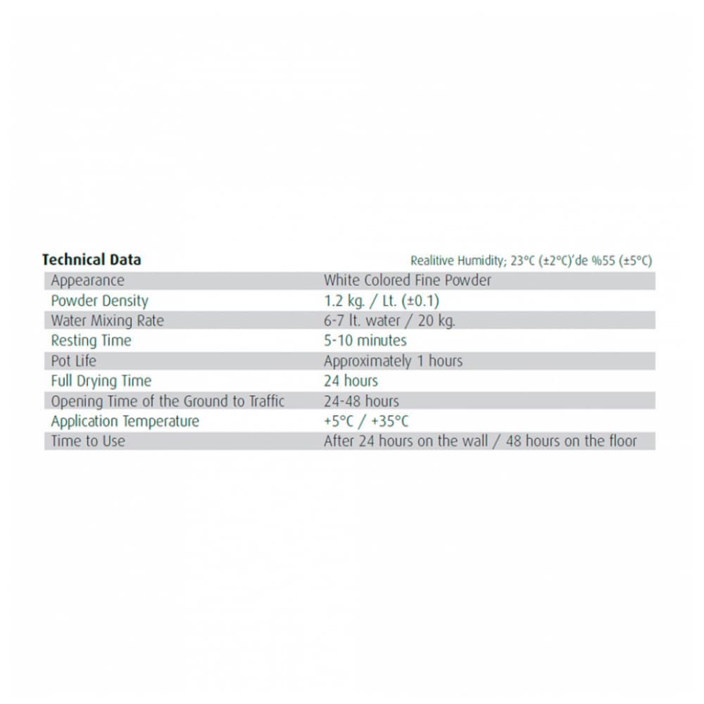 Mortero a base de cemento y silicona color blanco para juntas flexibles de 1 a 6 mm Newkim (20 kg / 44 lb) - Miniatura 2
