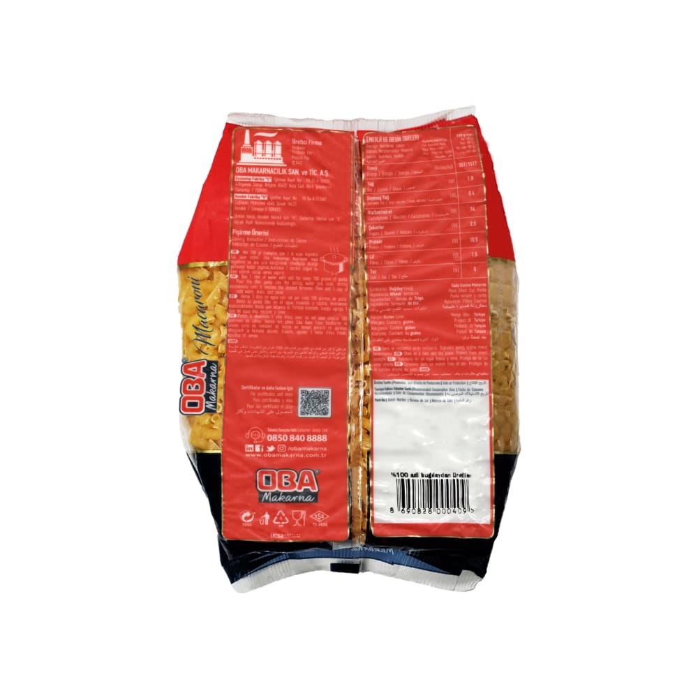 Pastas macarrones Oba (500 g / 1.1 lb) - Miniatura 2