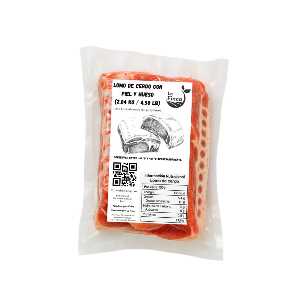 Lomo de cerdo con piel y hueso La Finca (2.04 kg / 4.50 lb) - Miniatura 2