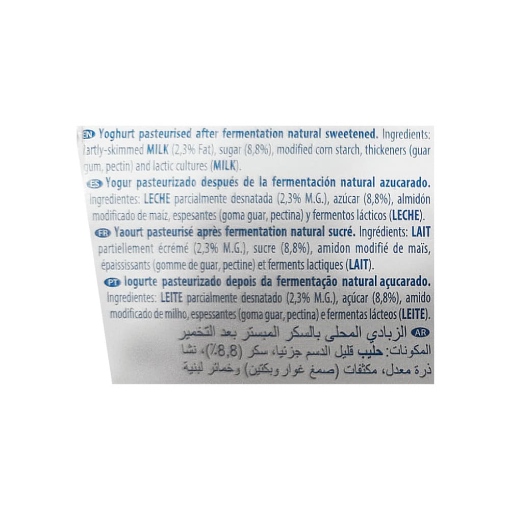 Yogurt pasteurizado natural azucarado Bruna (4 X 125 g / 4.41 oz) - Miniatura 3
