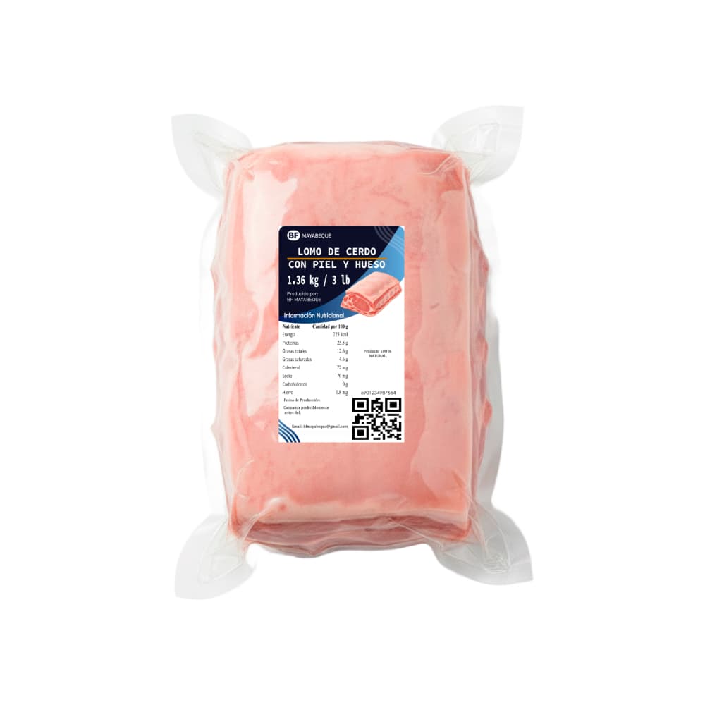 Lomo de cerdo con piel y hueso BF Mayabeque (1.36 kg / 3 lb) - Miniatura 2