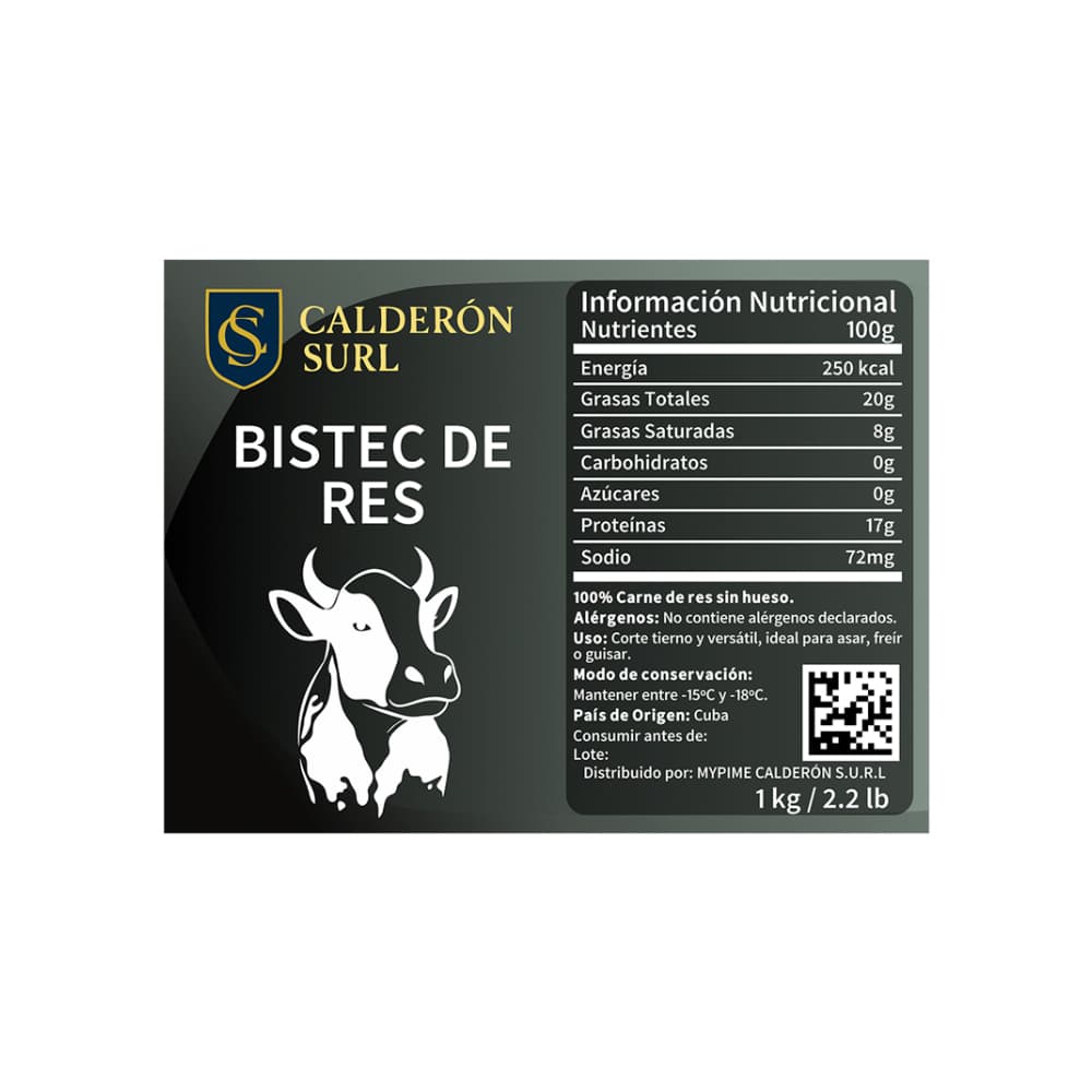 Bistec de res Calderón (1 kg / 2.2 lb) - Miniatura 2