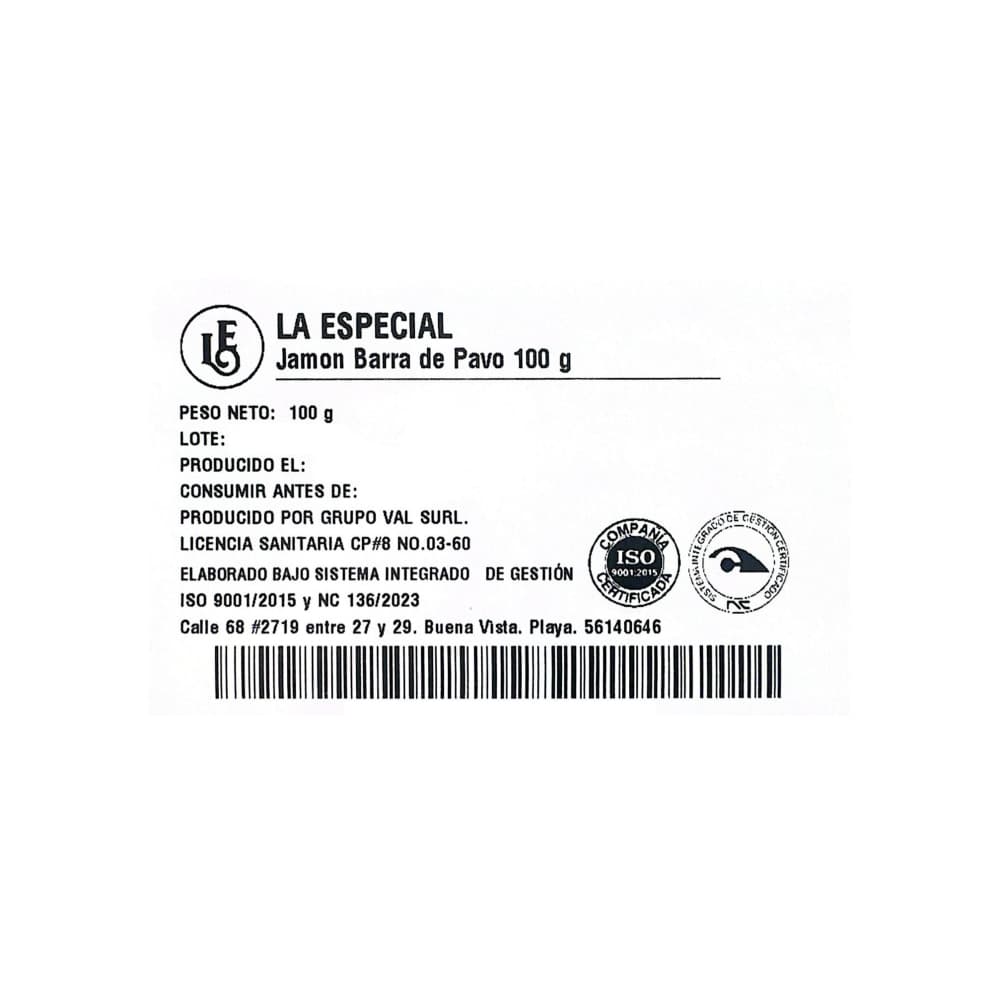 Jamón de pavo en barra La Especial (100 g / 3.5 oz) - Miniatura 2