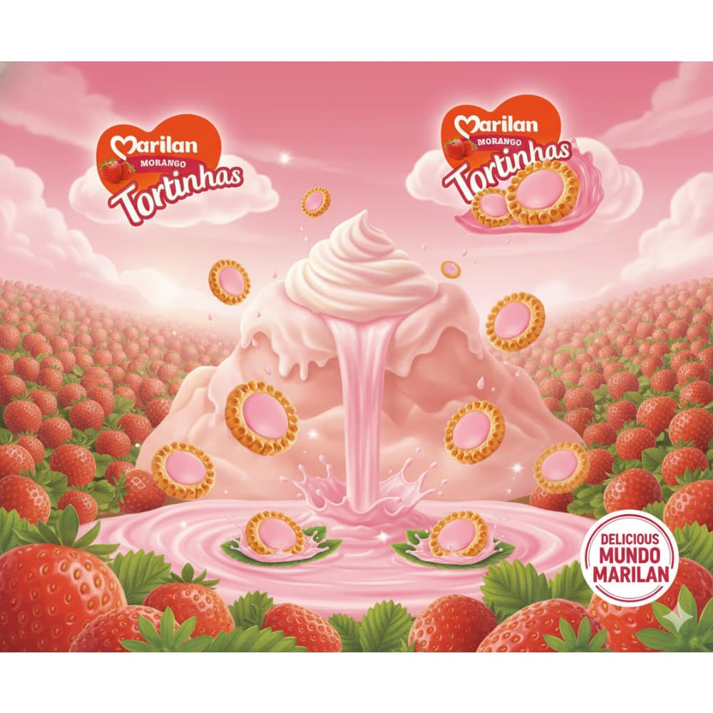 Galletas dulces con relleno sabor fresa Tortinhas Marilan (300 g / 10.58 oz) - Miniatura 3