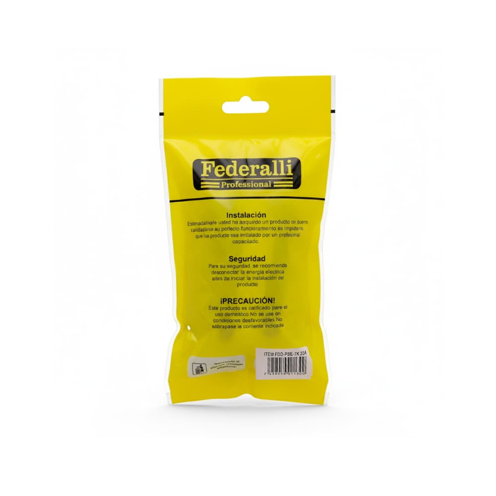 Toma corriente universal doble 20 A Federalli FDD-PBE-7K-20A - Miniatura 3