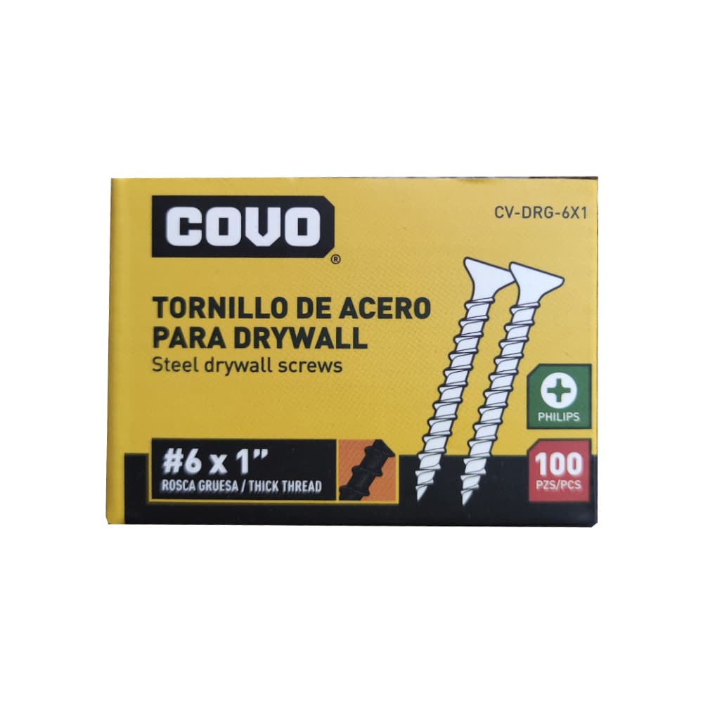 Tornillo de acero para drywall #6 x 1" Covo (100 U) - Miniatura 3