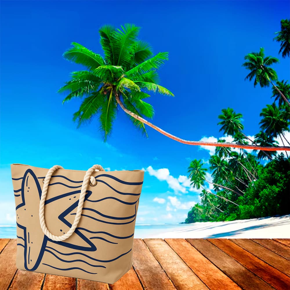 Bolsa de playa con estampado marino Benzi - Miniatura 4