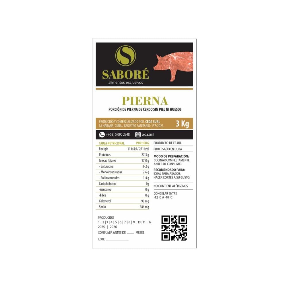Pierna de cerdo deshuesada Saboré (3 kg / 6.60 lb) - Miniatura 3