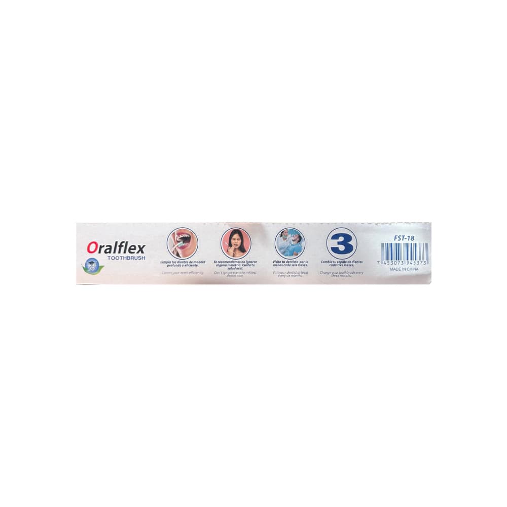Cepillo de dientes amarillo con tapa de plástico Oralflex FST-18 - Miniatura 2