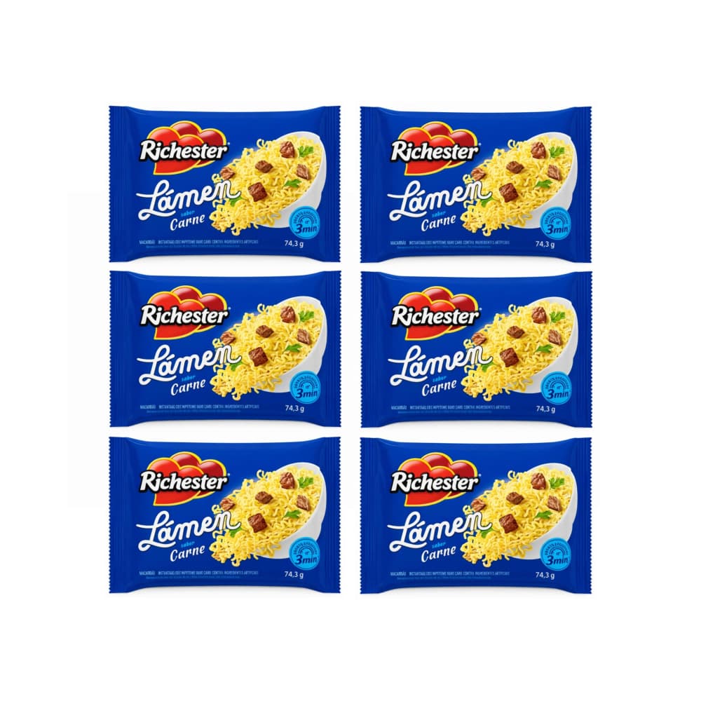 Sopa instantánea sabor a carne Richester (6 x 74.3 g / 2.62 oz) - Miniatura 1