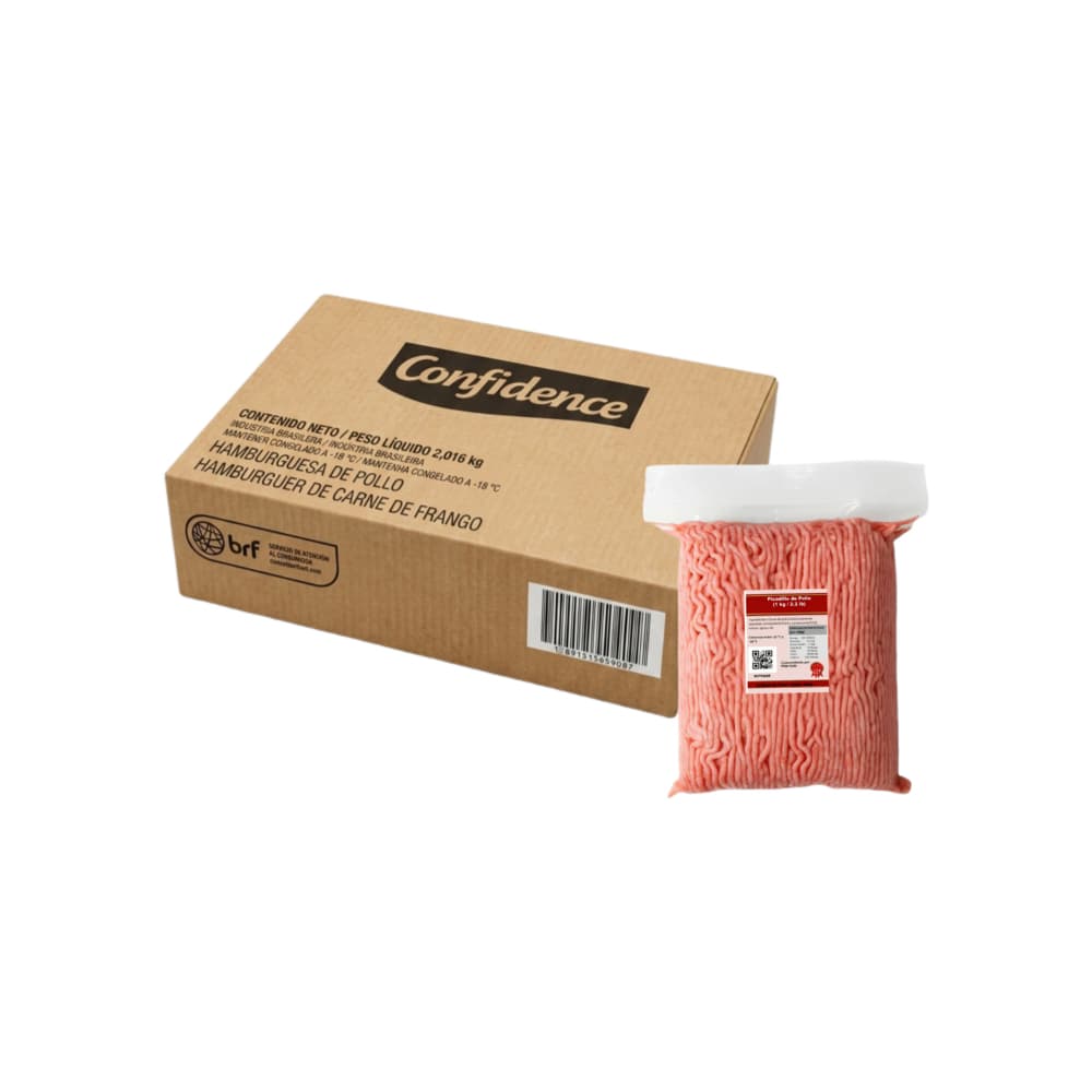 Caja de hamburguesas de pollo Confidence (36 x 56 g) + Picadillo de pollo Pida (1 kg / 2.2 lb) - Imagen 1