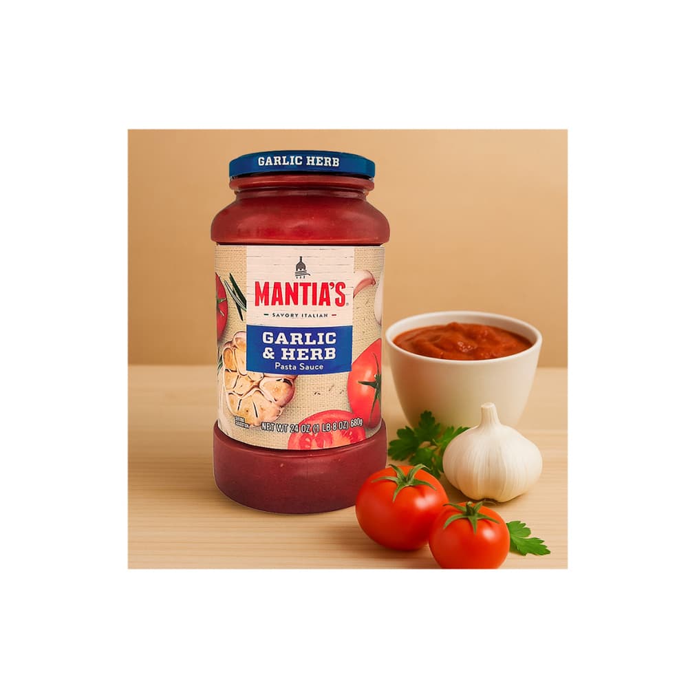 Salsa para pasta con ajo y hierbas Mantia´s (680 g / 1.5 lb) - Miniatura 2