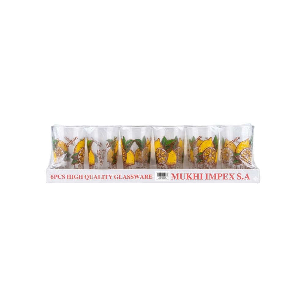 Juego de 6 vasos de vidrio con diseño de limón Mukhi Impex SA - Miniatura 2
